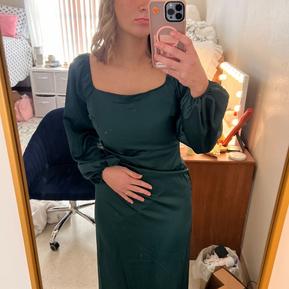 green formal dress